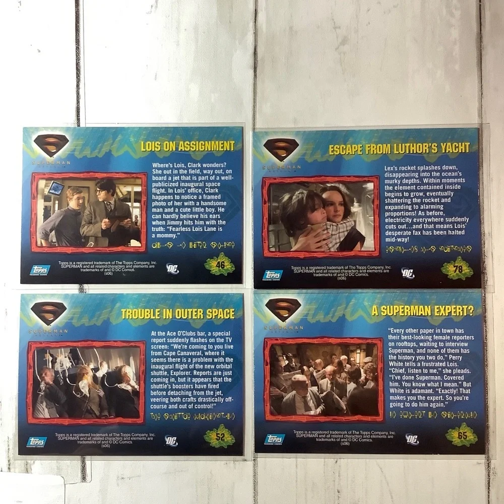2006 SUPERMAN Returns Kate Bosworth Lois Lane 4 Card Lot Topps Dc Movie